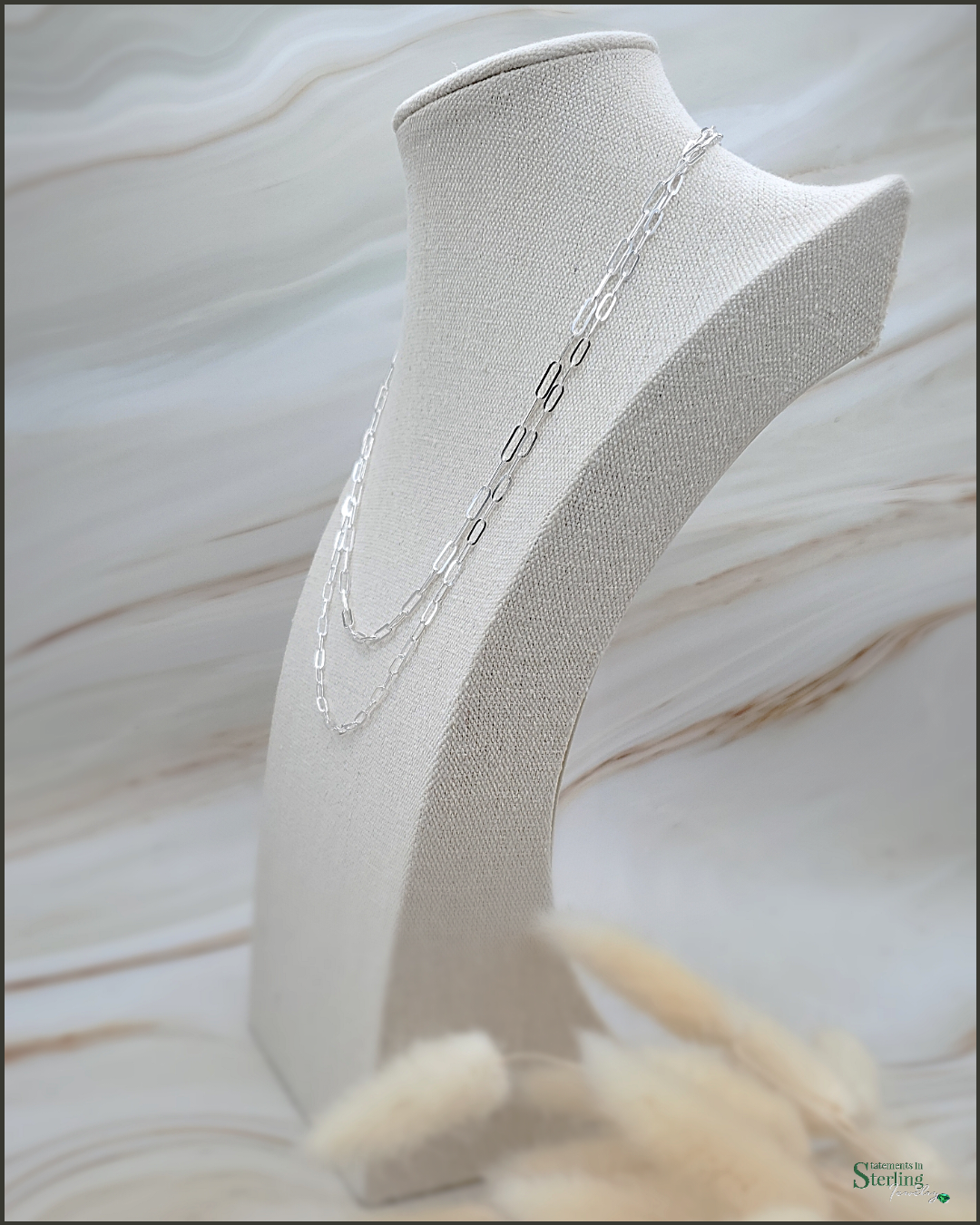 Sterling Silver Paperclip Link Layered Necklace