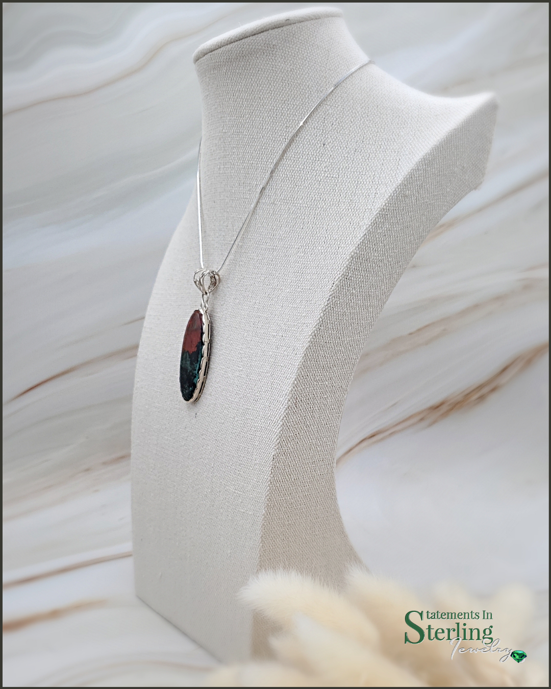 Sonoran Sunrise Jasper and Sterling Silver Pendant