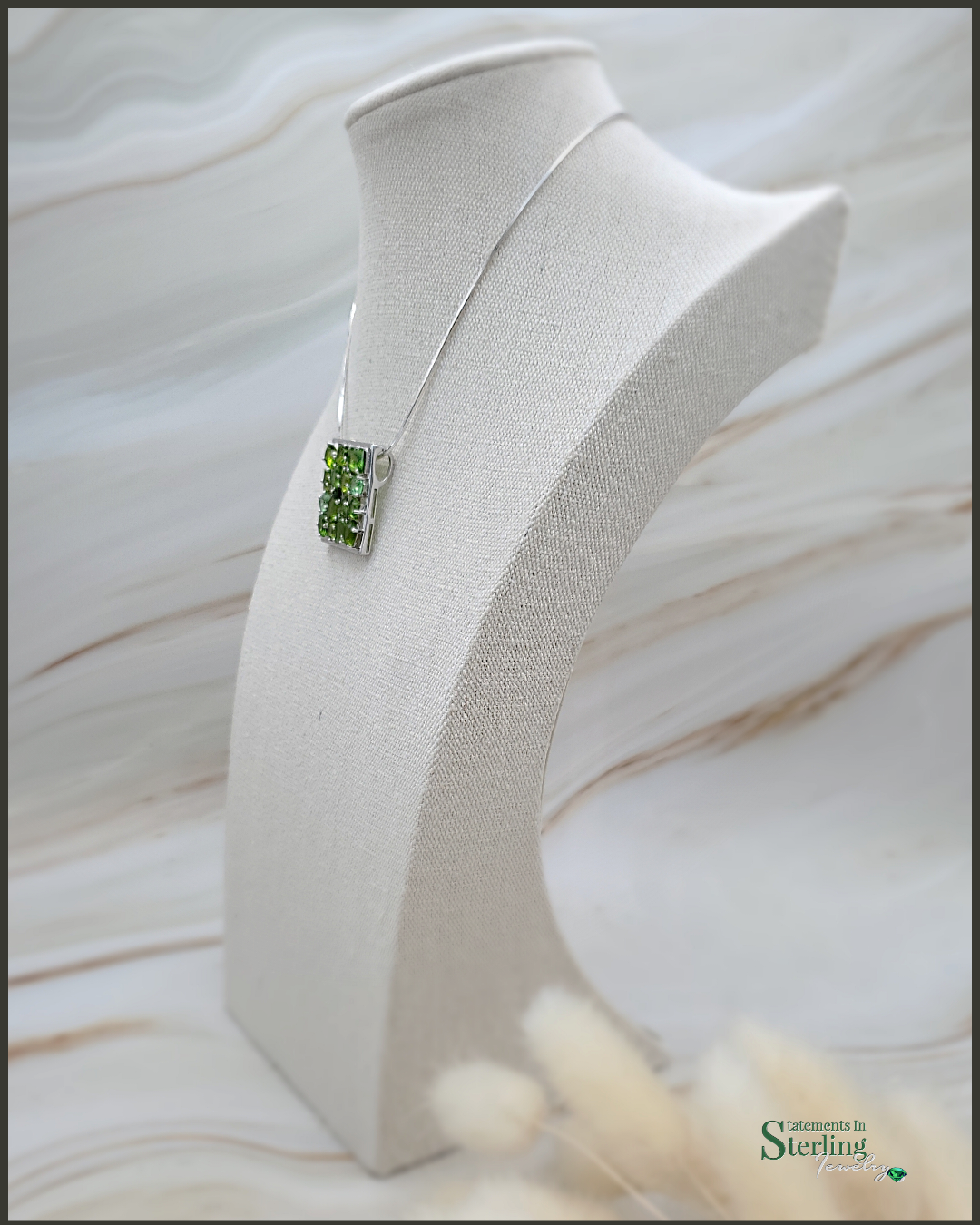 Peridot and Sterling Silver Droplet Pendant