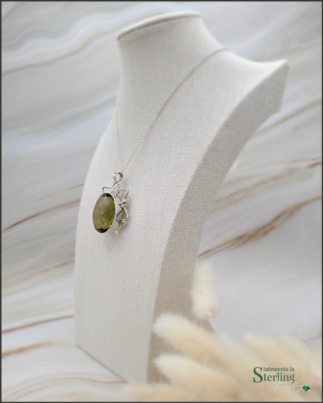 Citrine and Sterling Silver Pendant