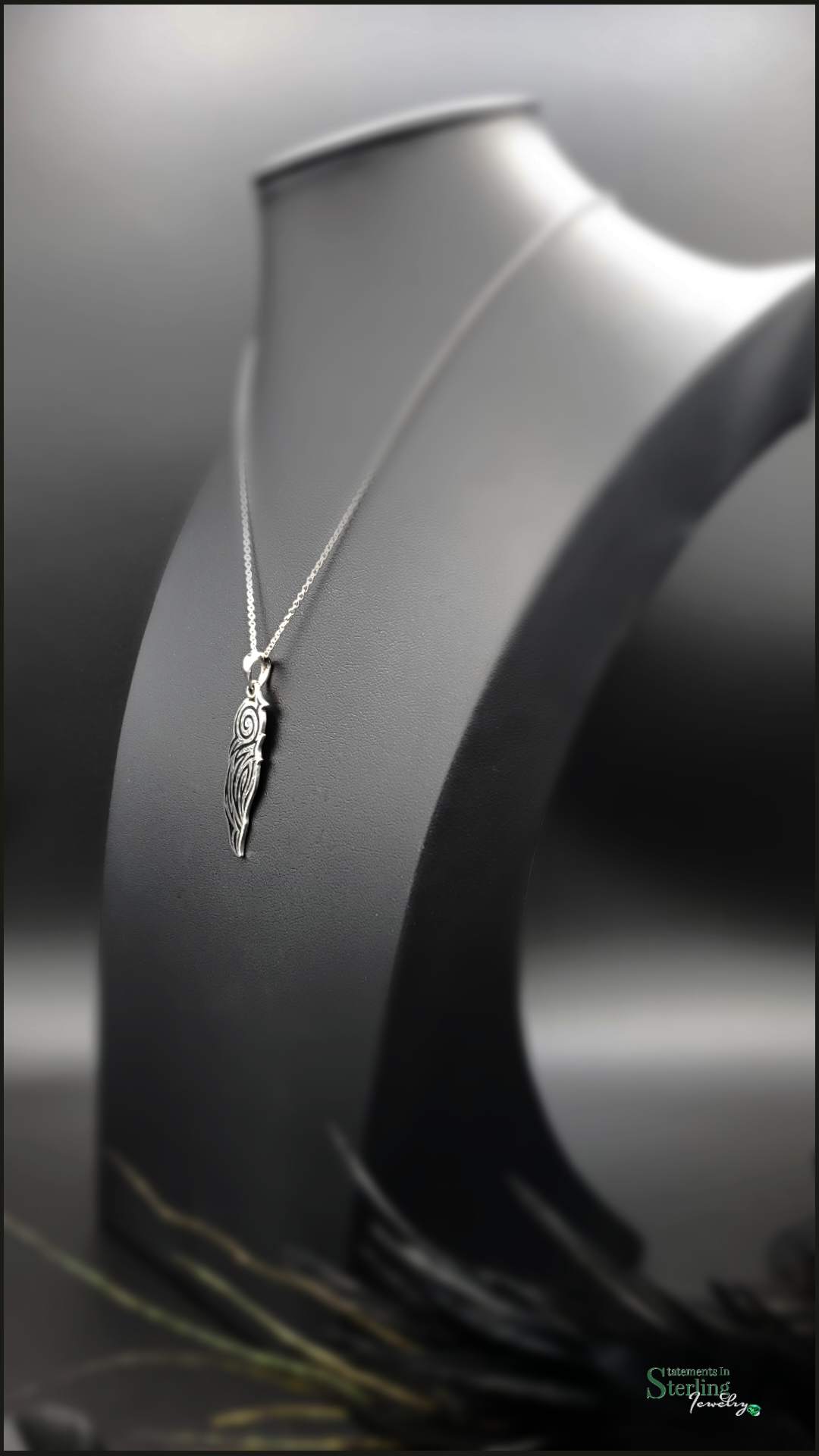 Bird Pendant in Polished Sterling Silver