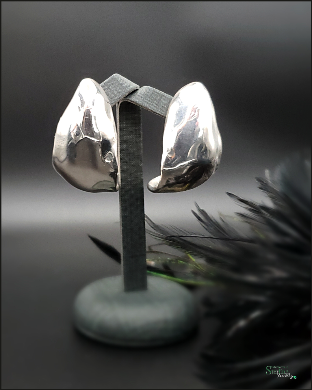Sterling Silver Abstract Statement Earrings