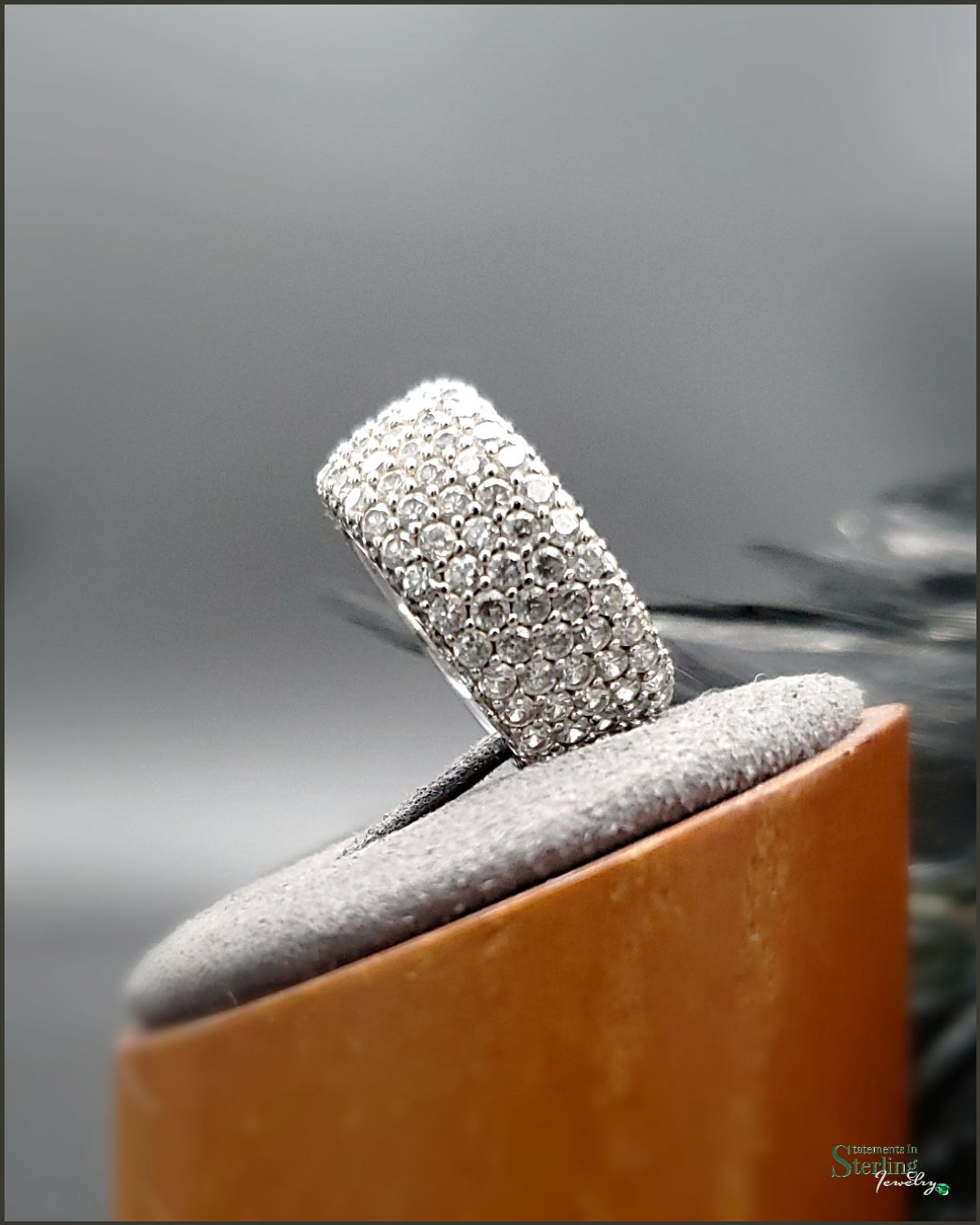 Vintage Pave Sterling Silver Cubic Zirconia Ring