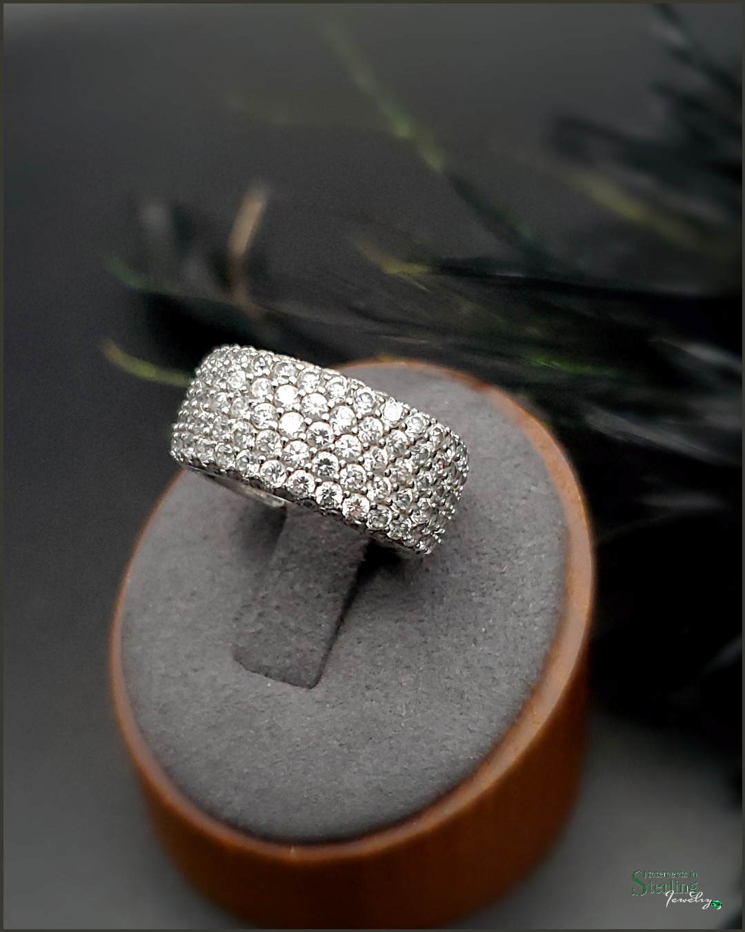 Vintage Pave Sterling Silver Cubic Zirconia Ring