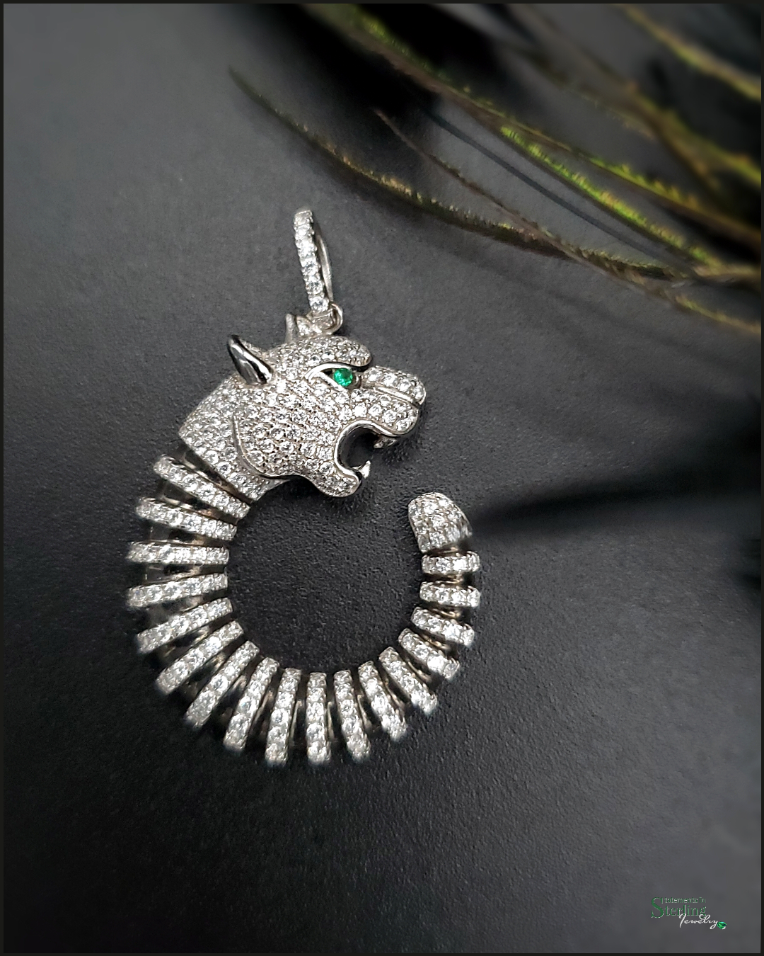 Vintage Sterling Silver and Cubic Zirconia Luxury Pendant