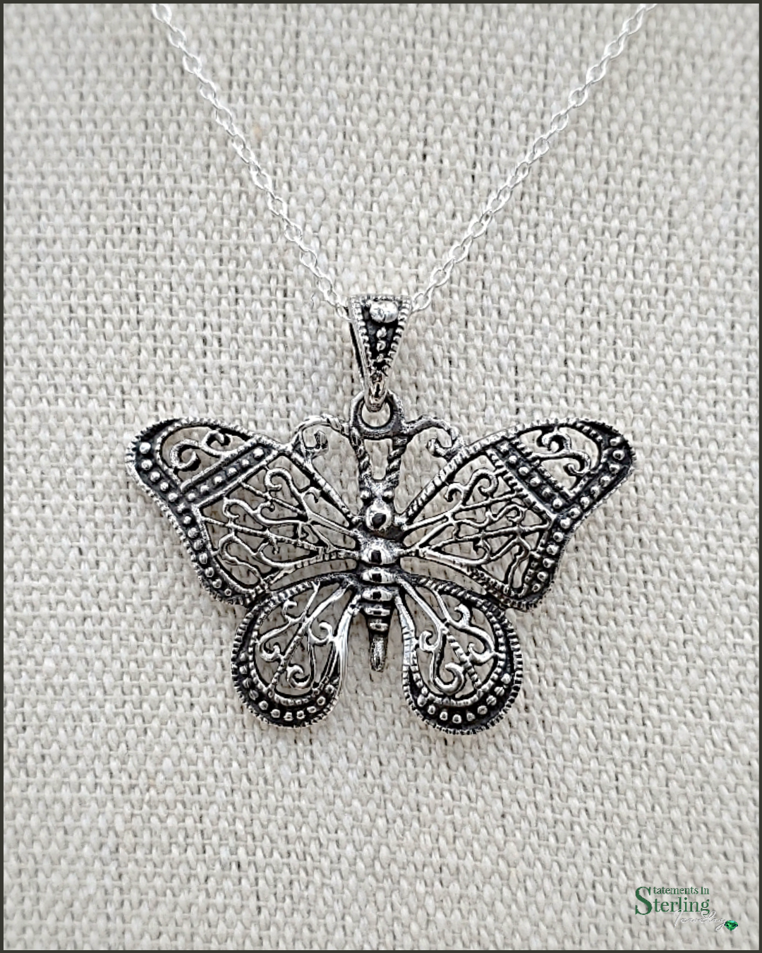 Sterling Silver Butterfly Pendant I