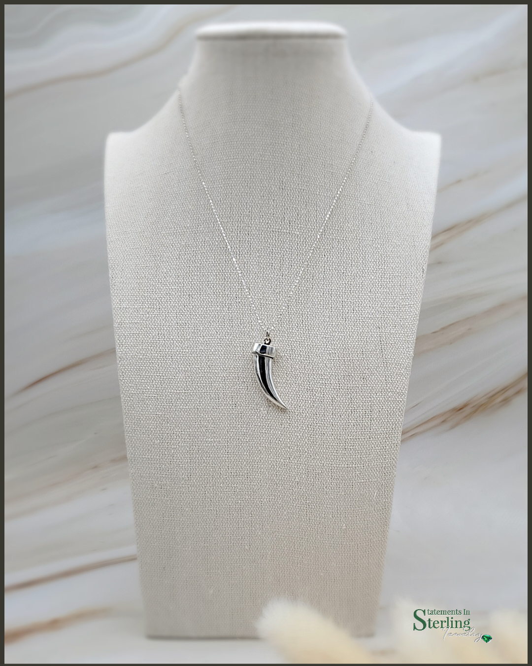 Sterling Silver Tusk Pendant - Hers