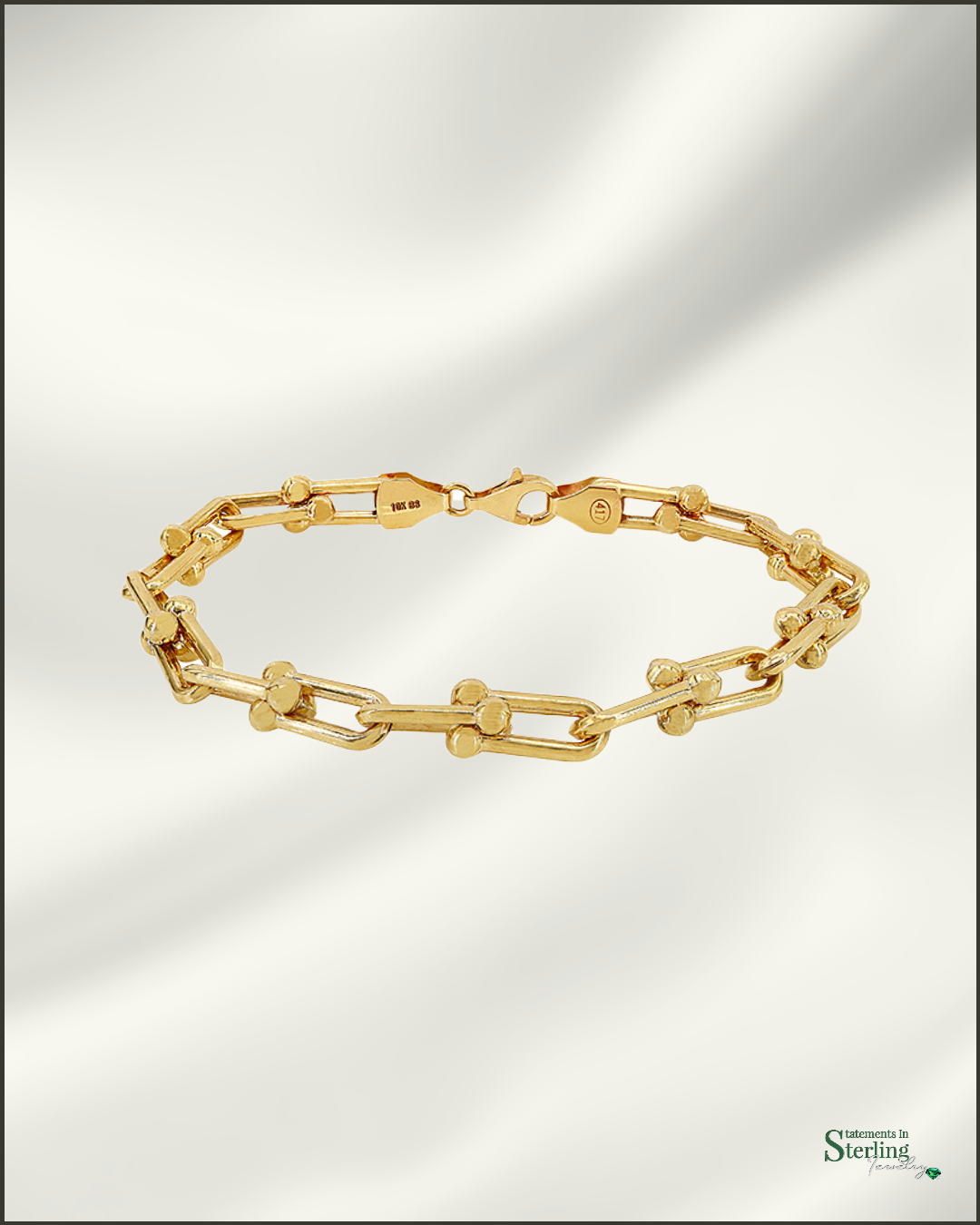 10k Gold U Link Hardware Bracelet