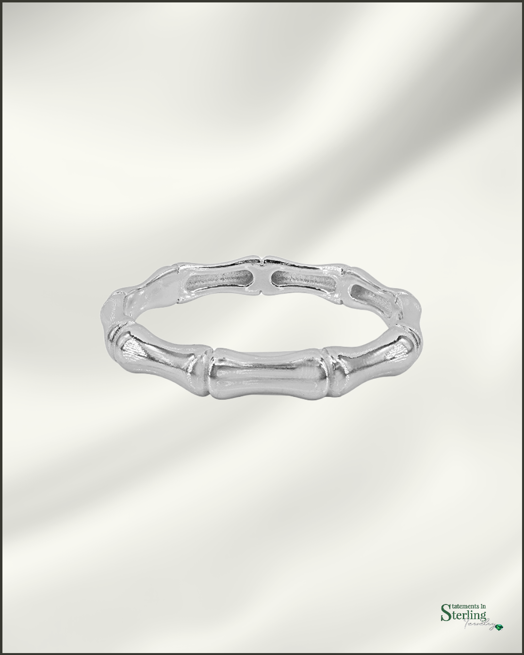 Sterling Silver Bamboo Style Ring Band