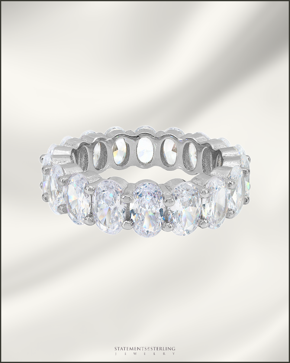 Sterling Silver Cubic Zirconia Eternity Ring