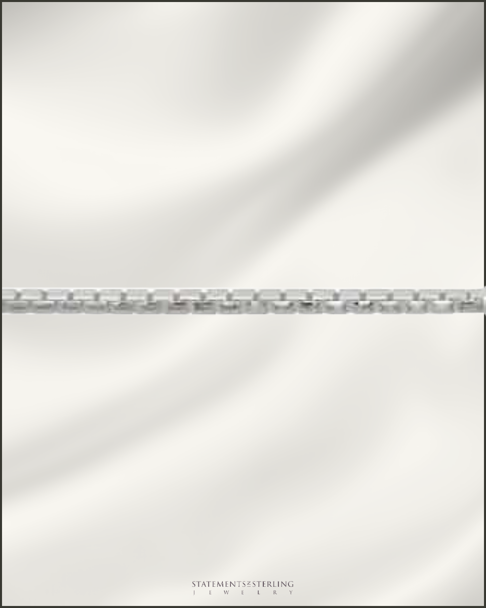 Italian Sterling Silver Diamond Cut Rounded Box Link Chain