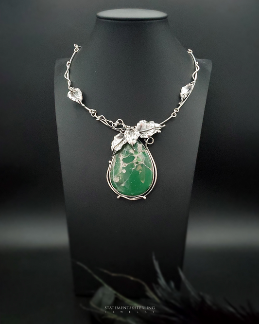 Ma Sit Sit and Sterling Silver Leaves Necklace