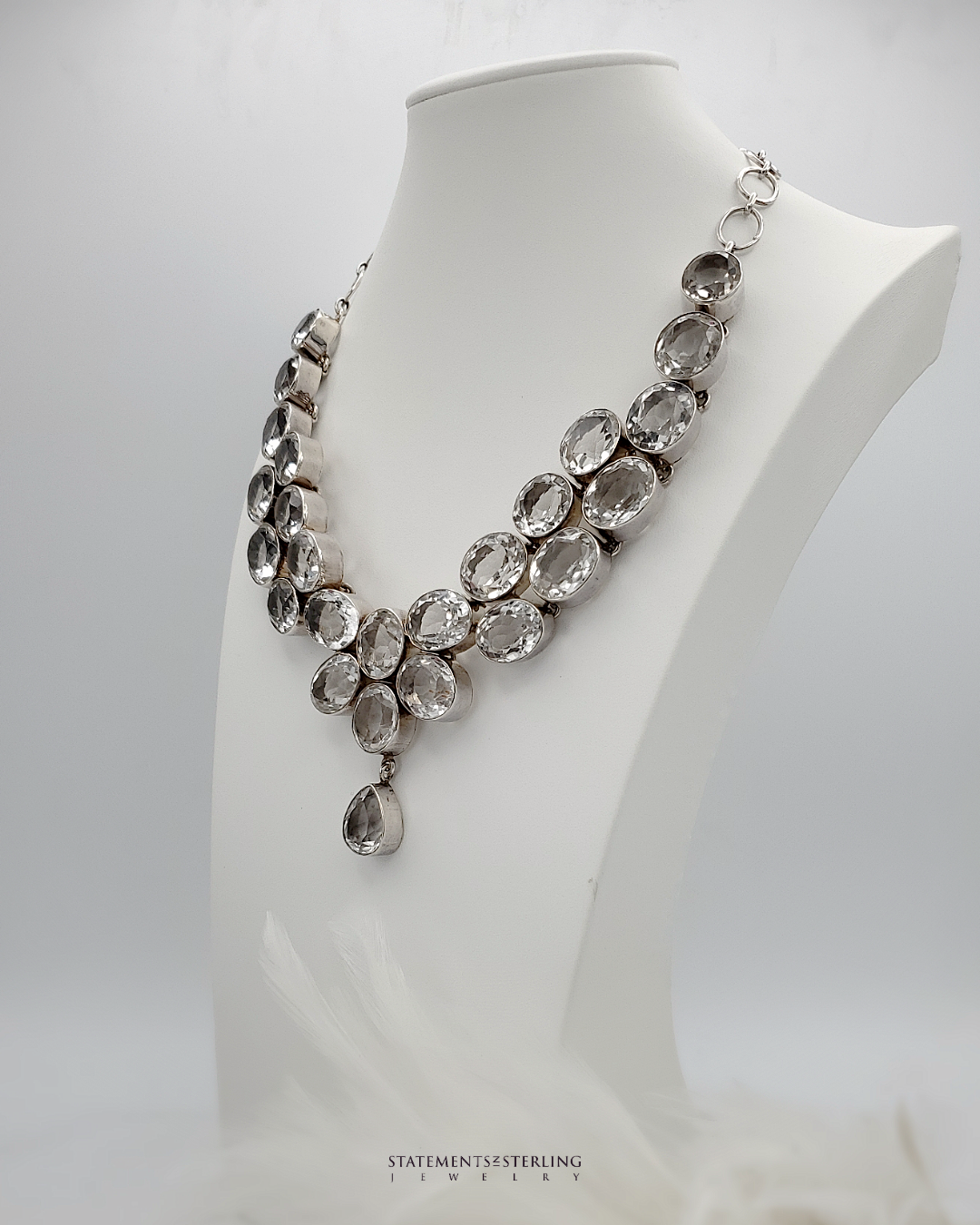 White Topaz and Sterling Silver Royalty Necklace