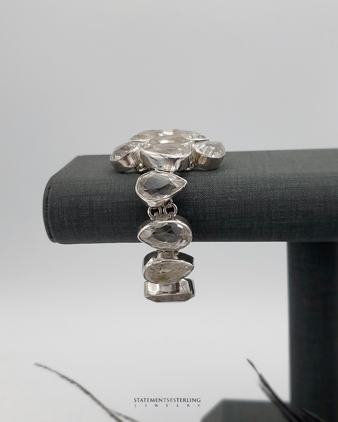 Clear Quartz and Sterling Silver Forever Flower Bracelet