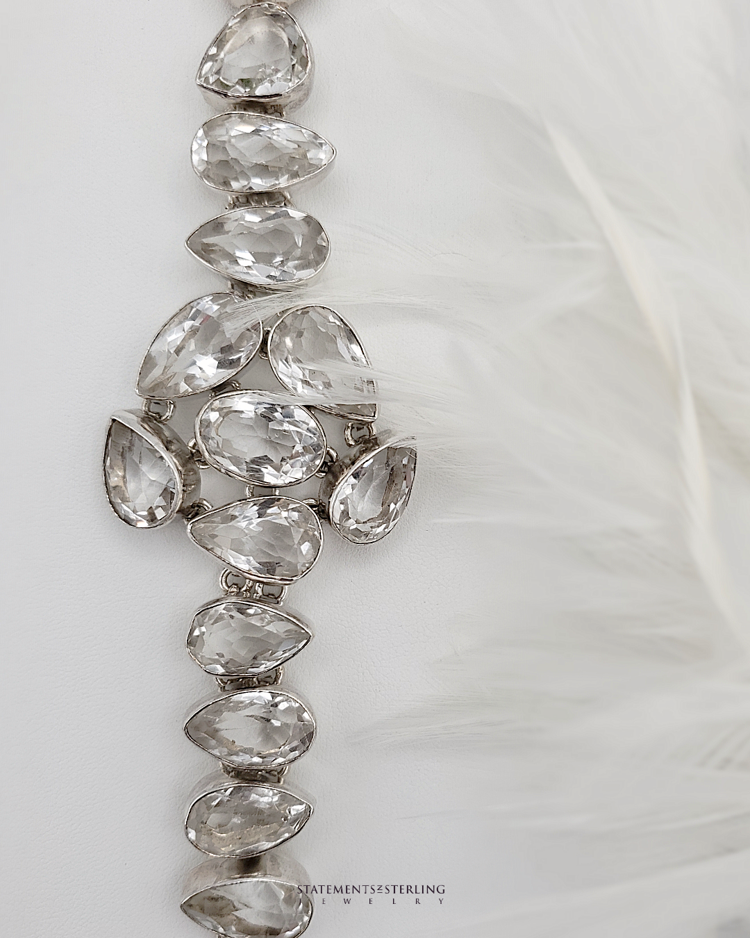 Clear Quartz and Sterling Silver Forever Flower Bracelet