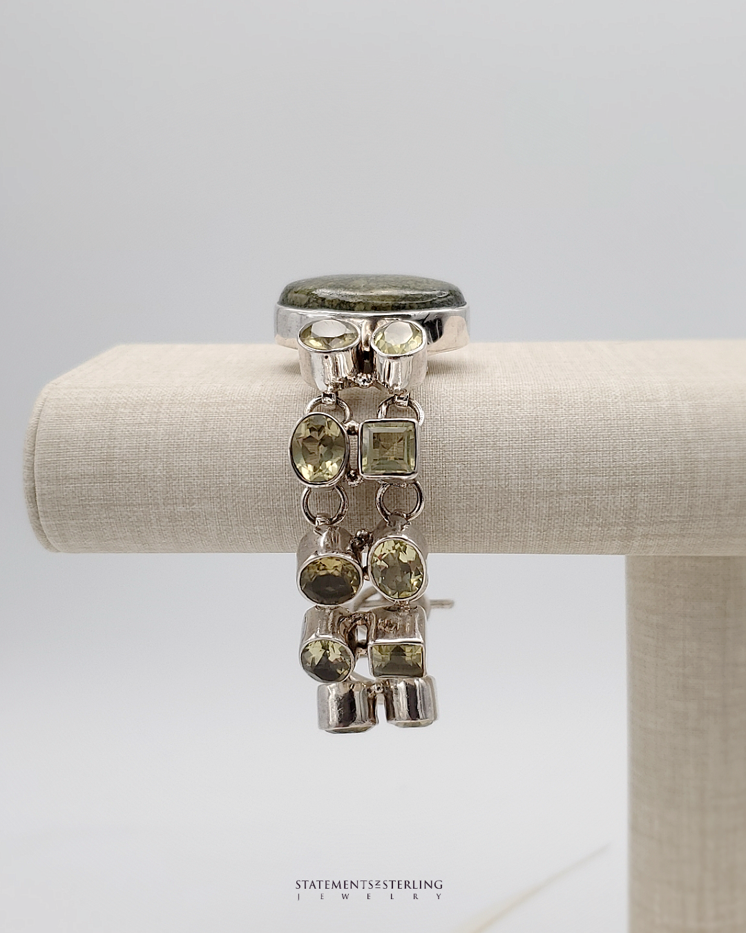 Rainforest Jasper, Citrine and Sterling Silver Bracelet