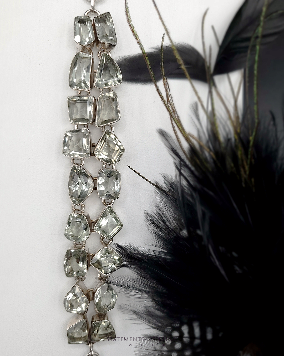 Green Amethyst and Sterling Silver Sparkle Bracelet