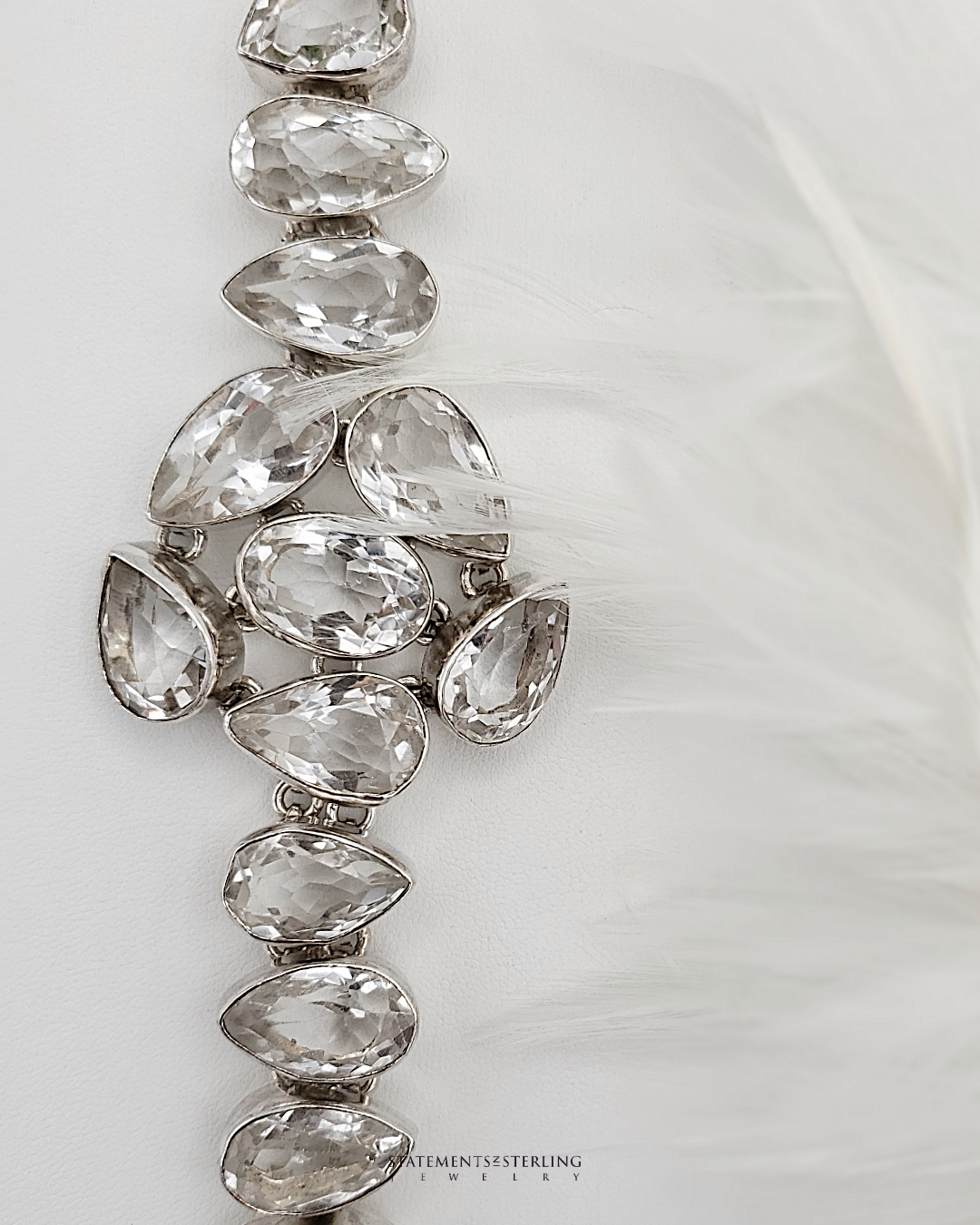 Clear Quartz and Sterling Silver Forever Flower Bracelet