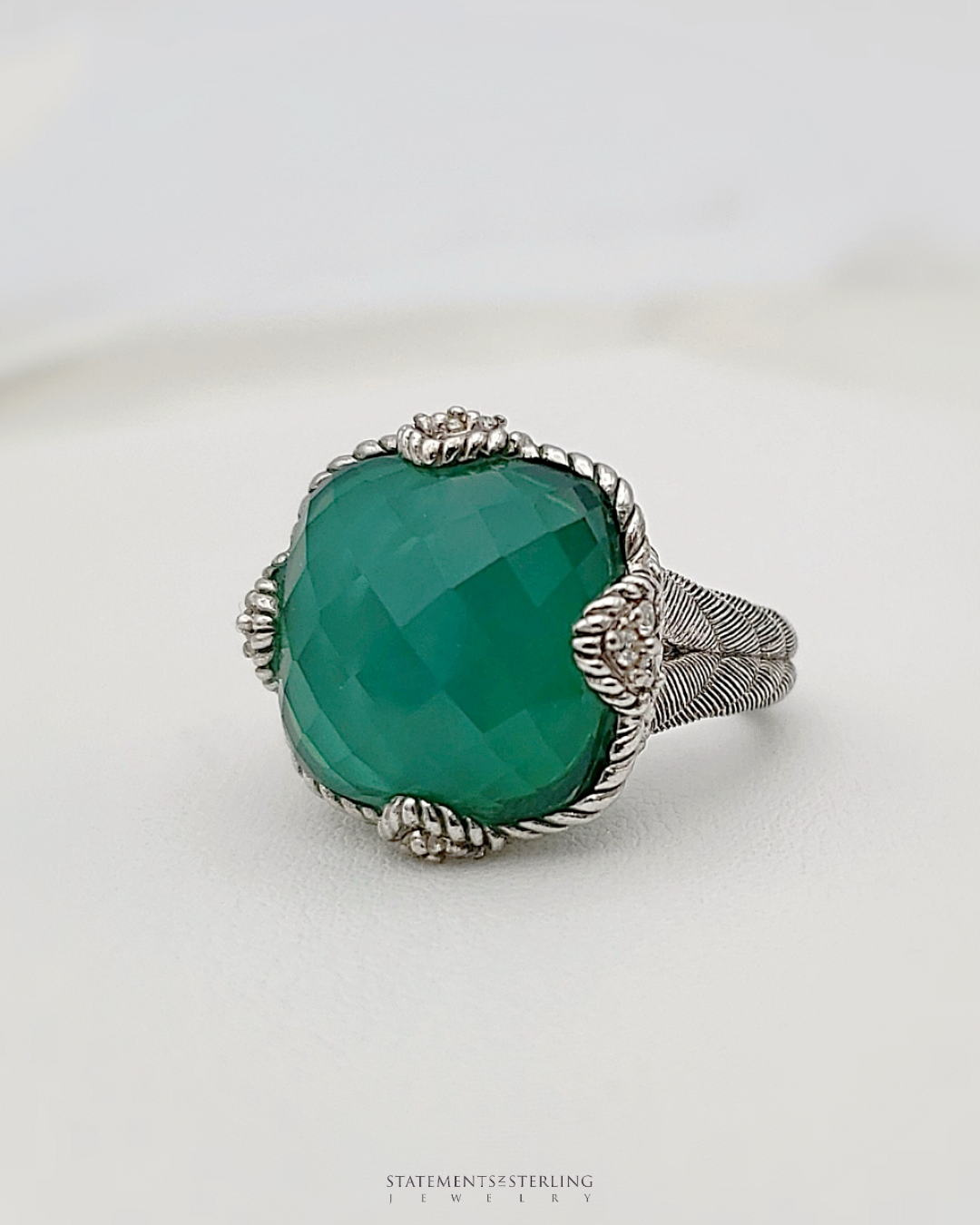 Vintage Chalcedony and Sterling Silver Ring