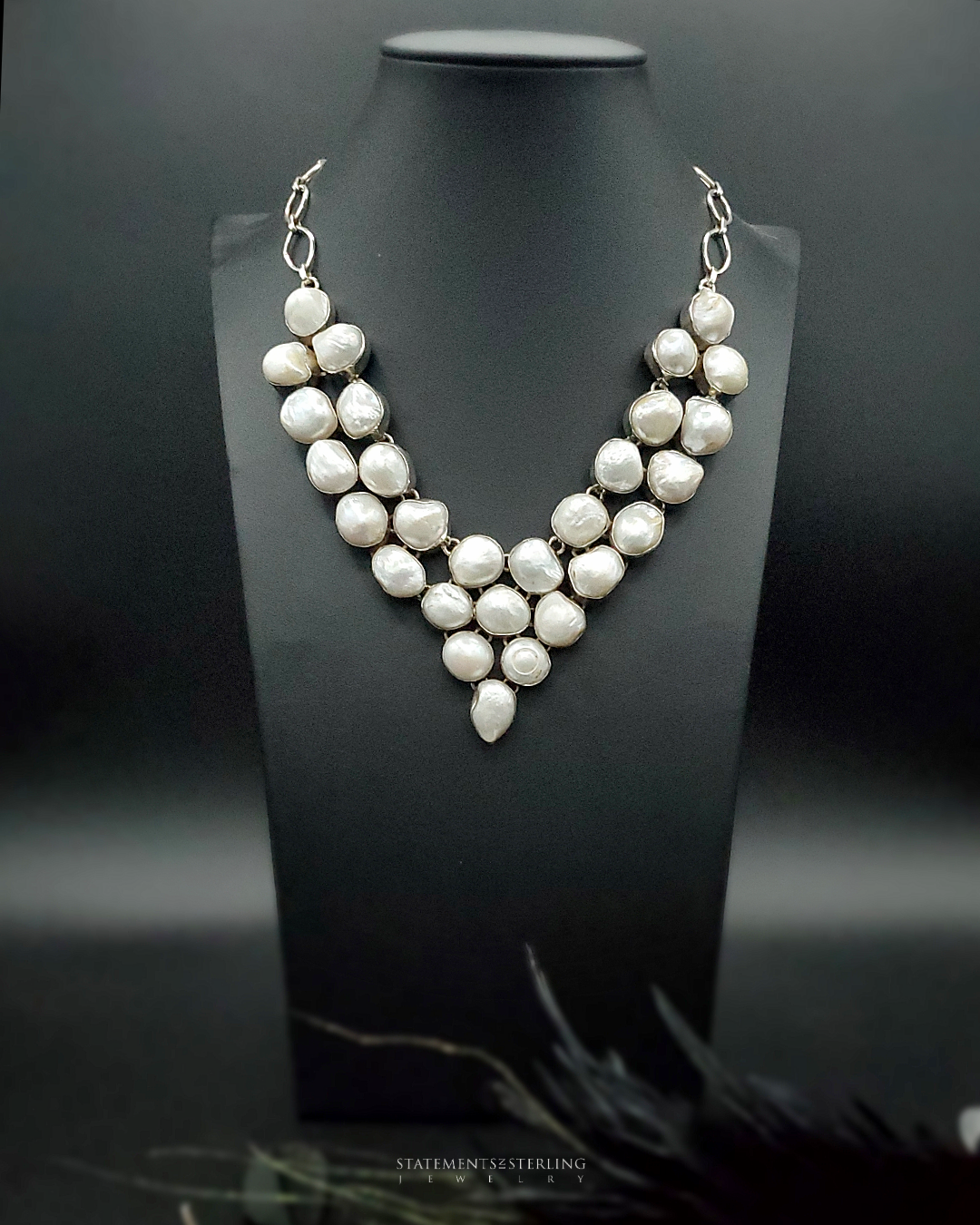 Freshwater Baroque Pearl and Sterling Silver Necklace