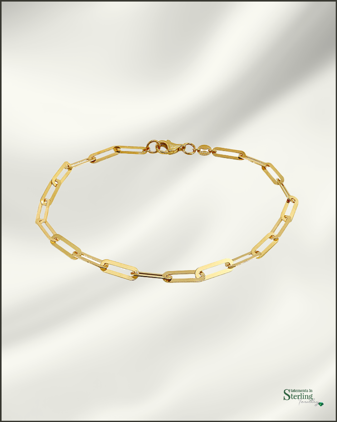 10k Gold Paperclip Link Bracelet
