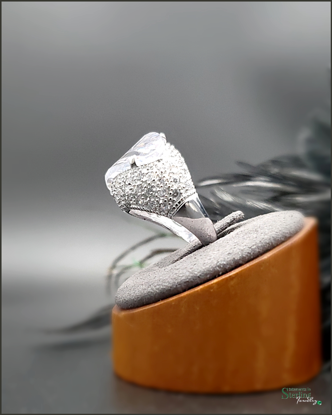 White Topaz and Sterling Silver Glamour Ring
