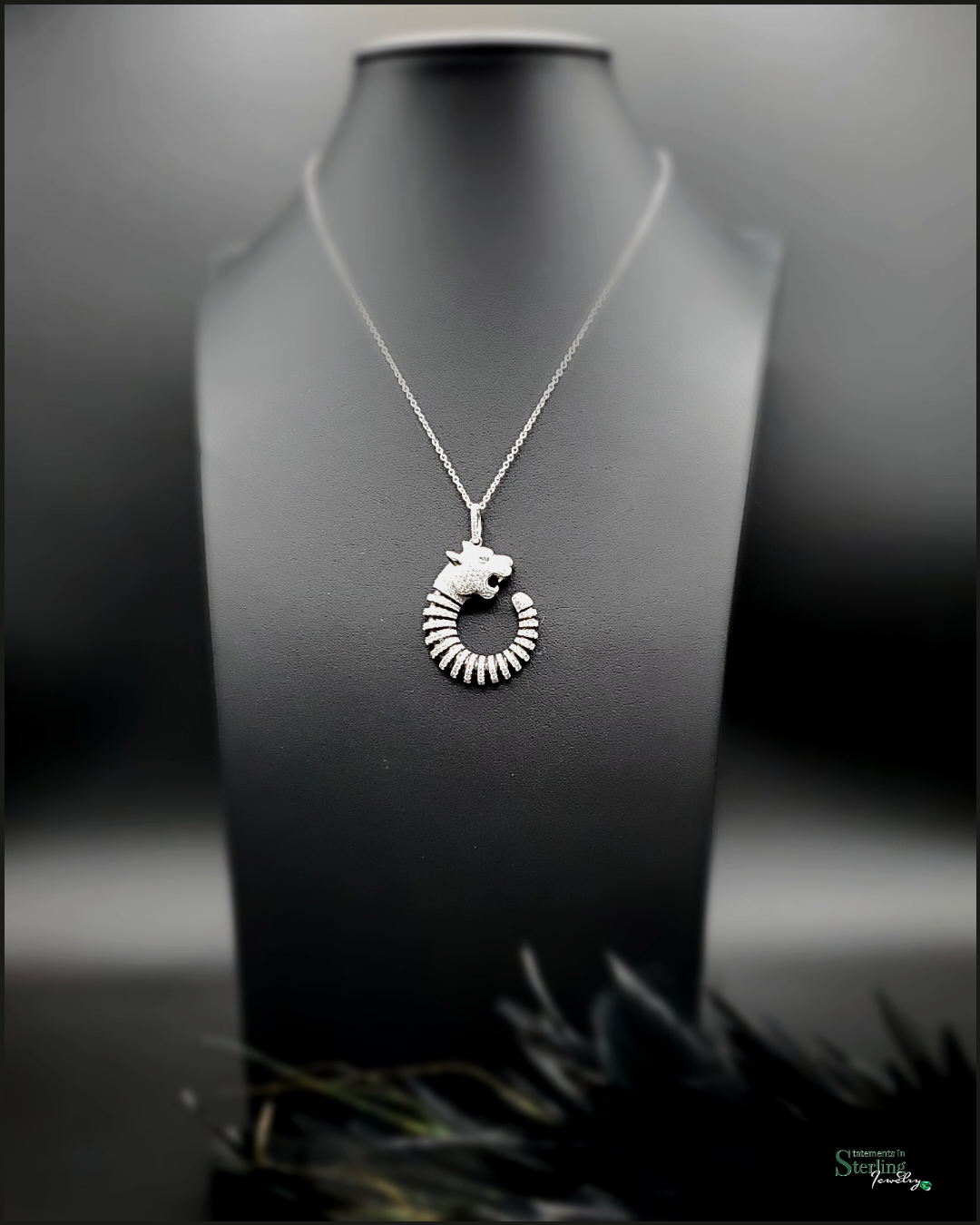 Vintage Sterling Silver and Cubic Zirconia Luxury Pendant