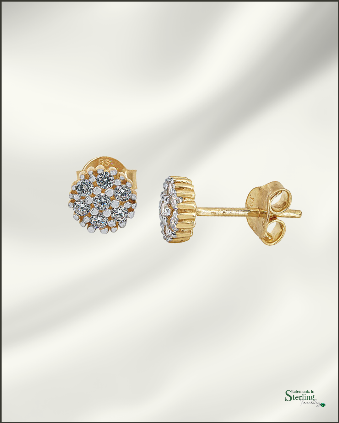 10k Gold Cubic Zirconia Stud Earrings