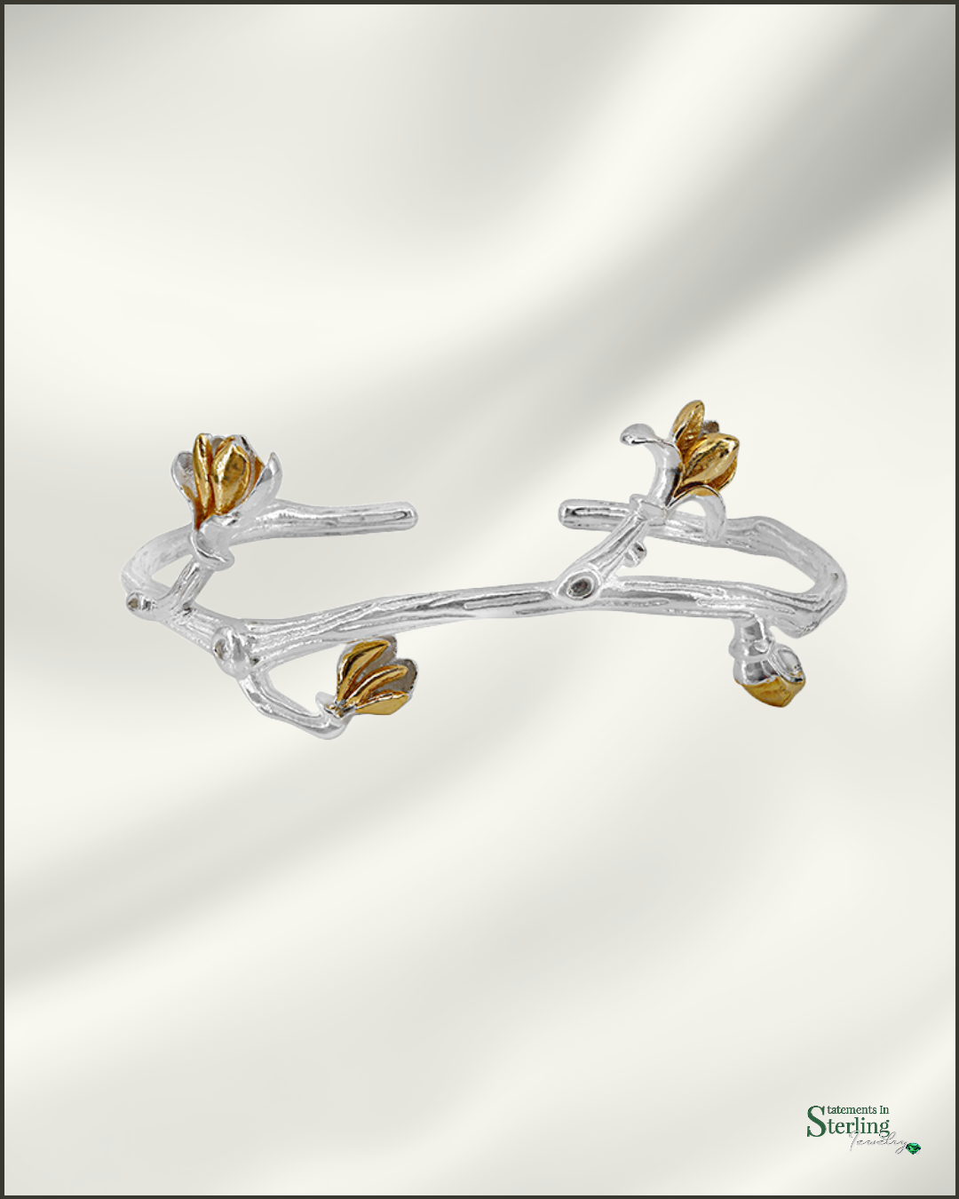 Sterling Silver Branches Cuff Bracelet
