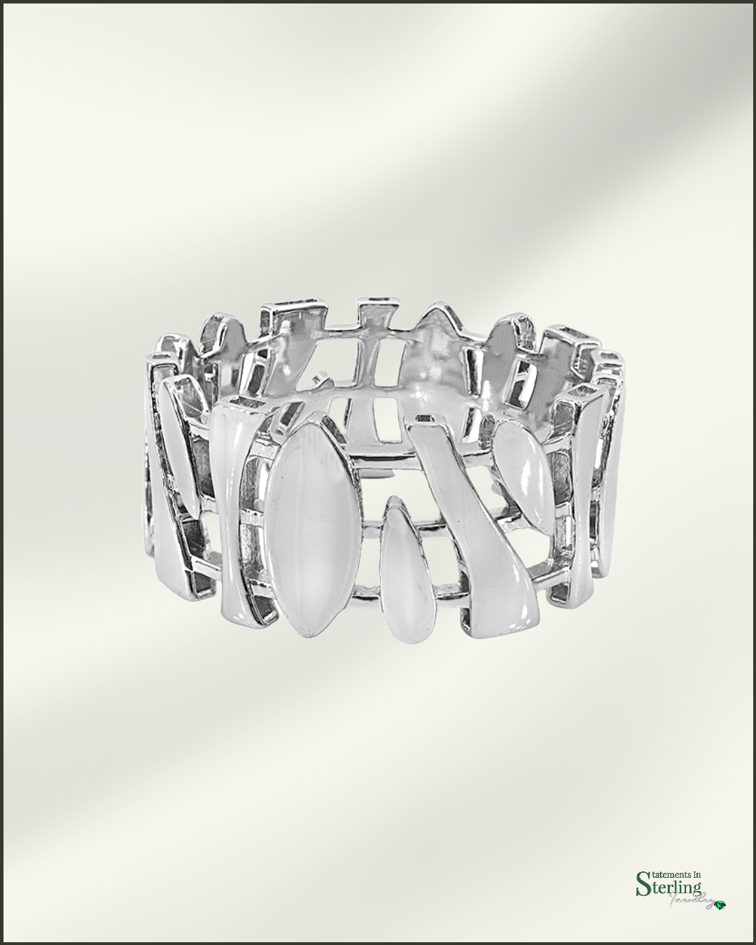 Sterling Silver Modern Abstract Ring Band