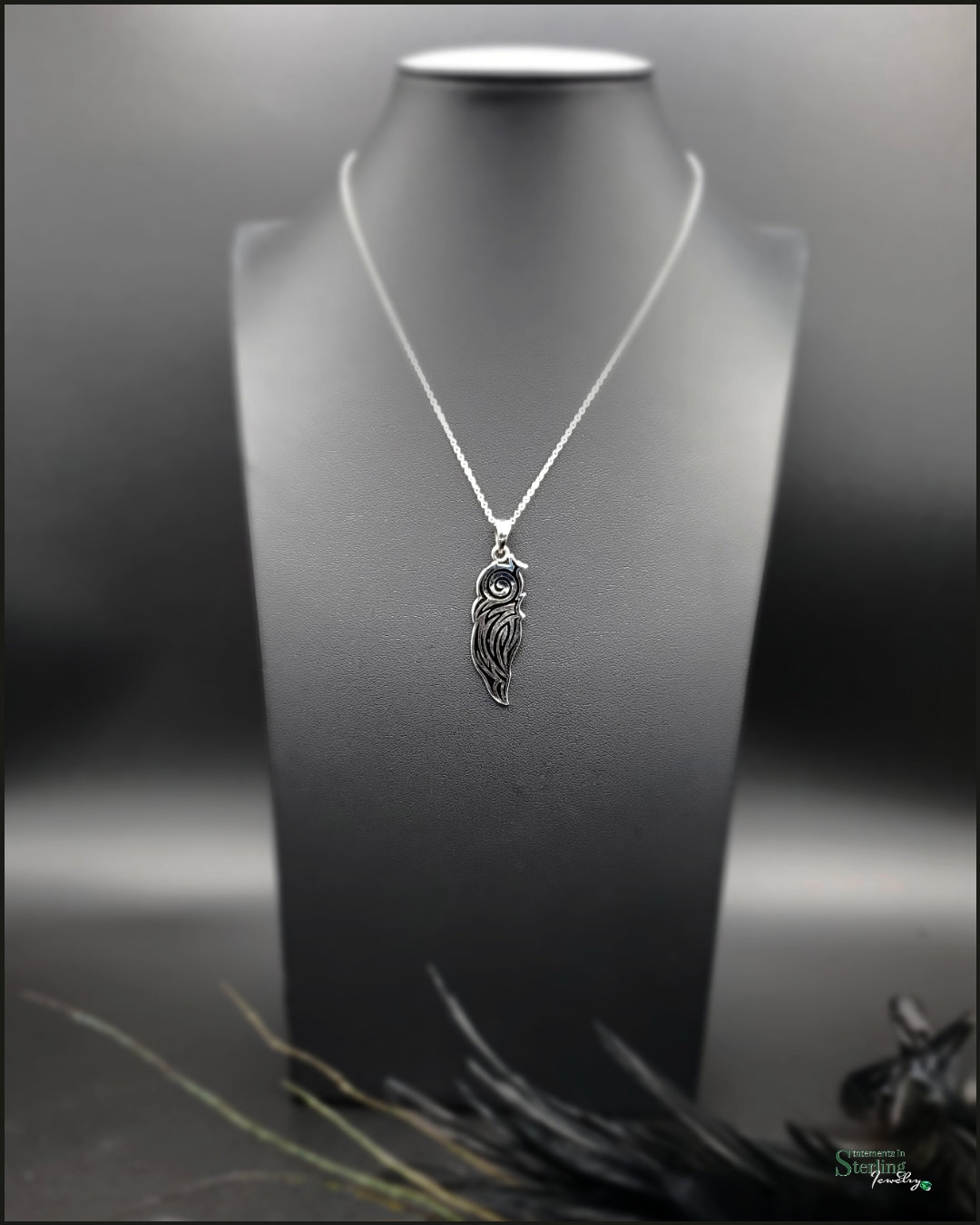 Bird Pendant in Polished Sterling Silver
