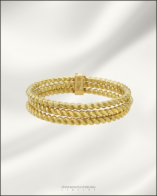 10k Gold Cable Ring Set