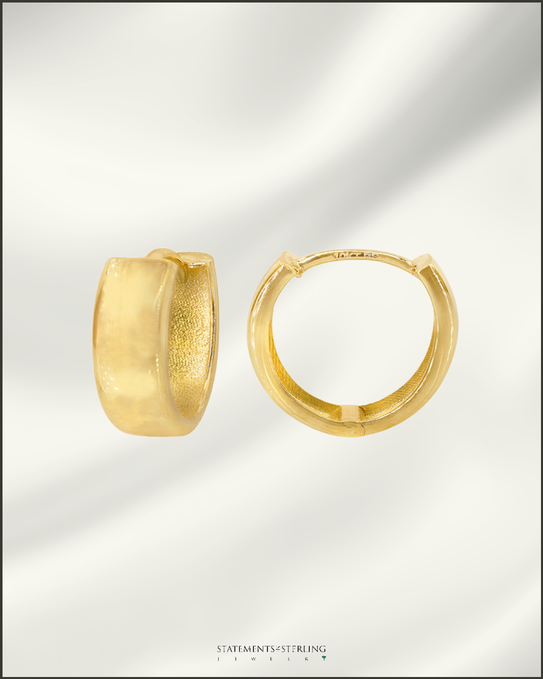 10k Yellow Gold Huggie Hoop Earrings