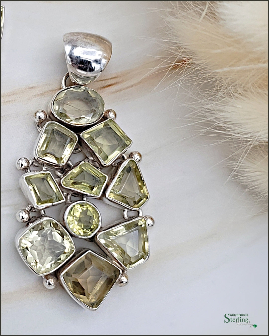 Citrine and Sterling Silver Sunshine Pendant