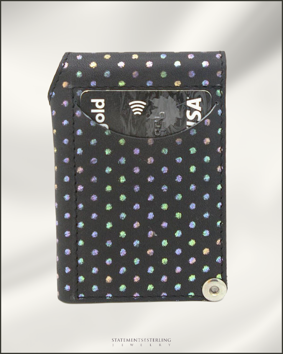 Rimanchik JACK Leather Wallet in Metallic Dots