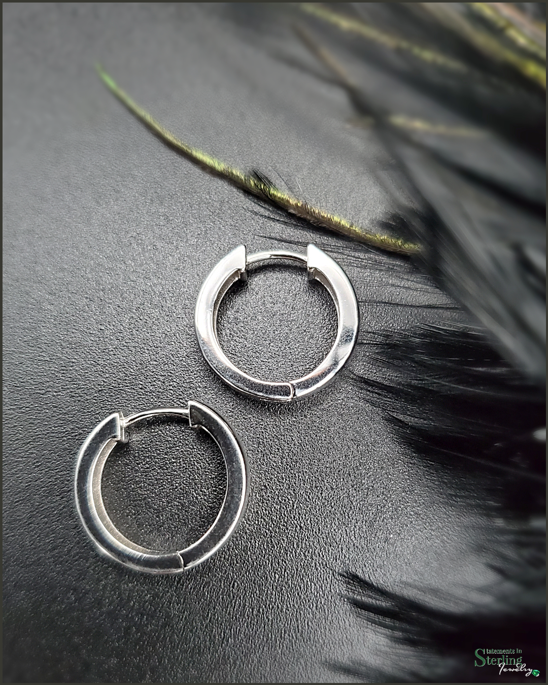 Sterling Silver Hoop Earrings in Rhodium