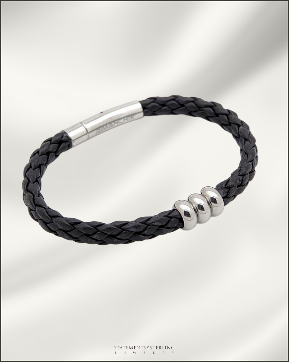 Rimanchik NORSE Bracelet in Black Leather