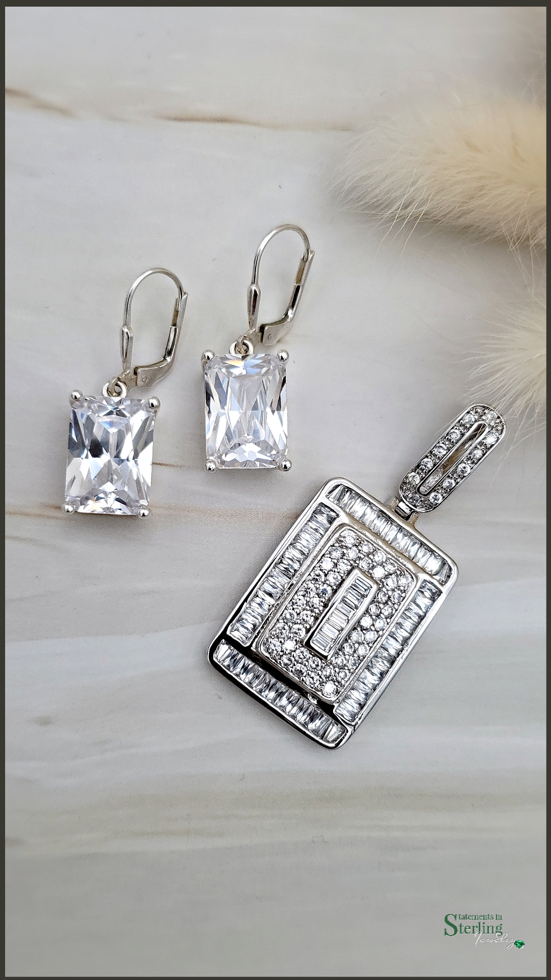 White Topaz and Sterling Silver Classic Earrings