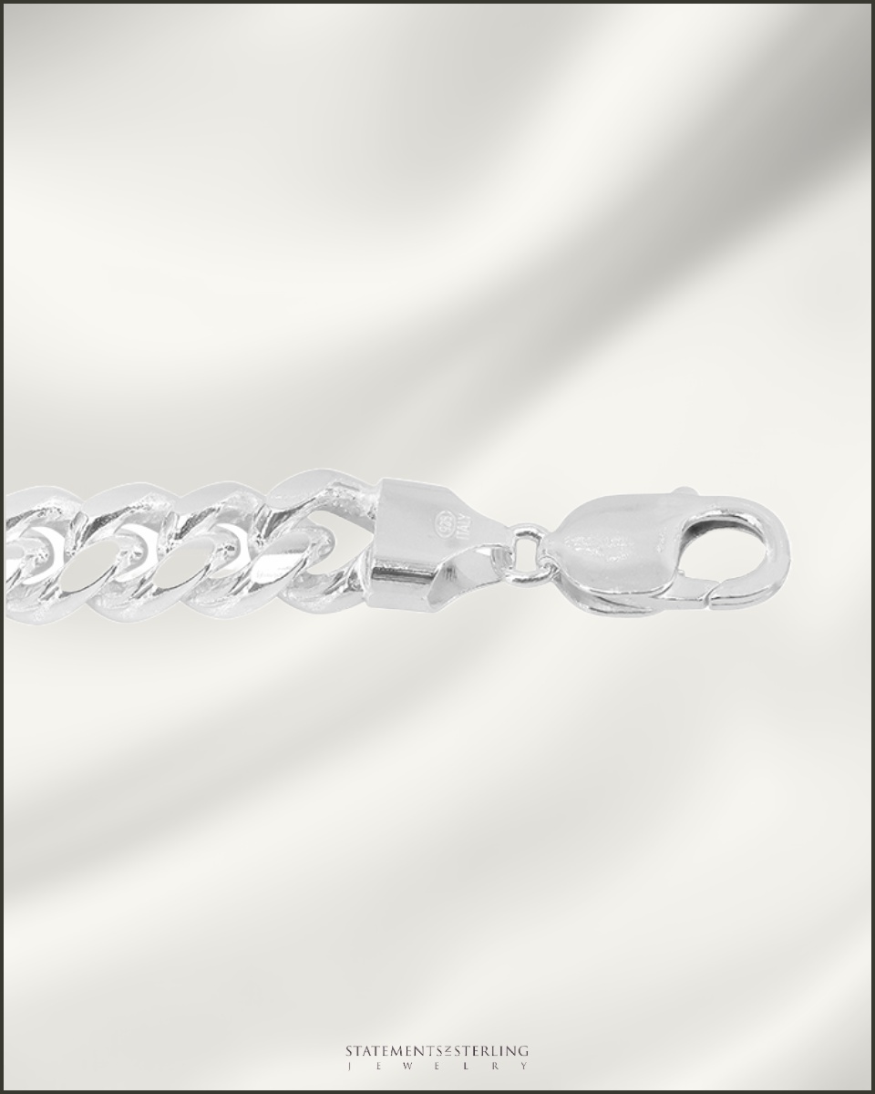 Italian Solid Sterling Silver Miami Cuban Chain - 10mm