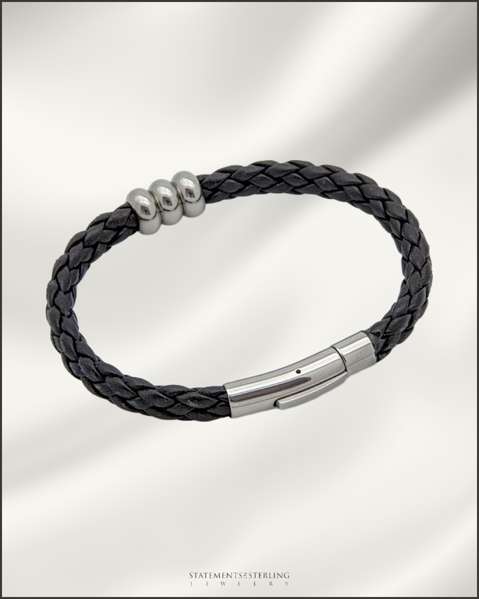Rimanchik NORSE Bracelet in Black Leather