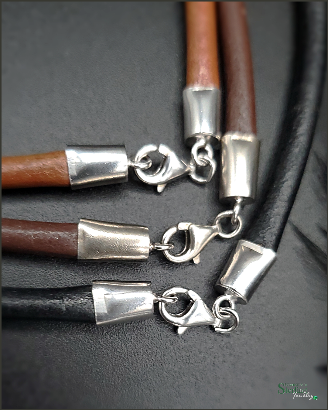 Greek Leather and Sterling Silver 5mm Cord Necklace