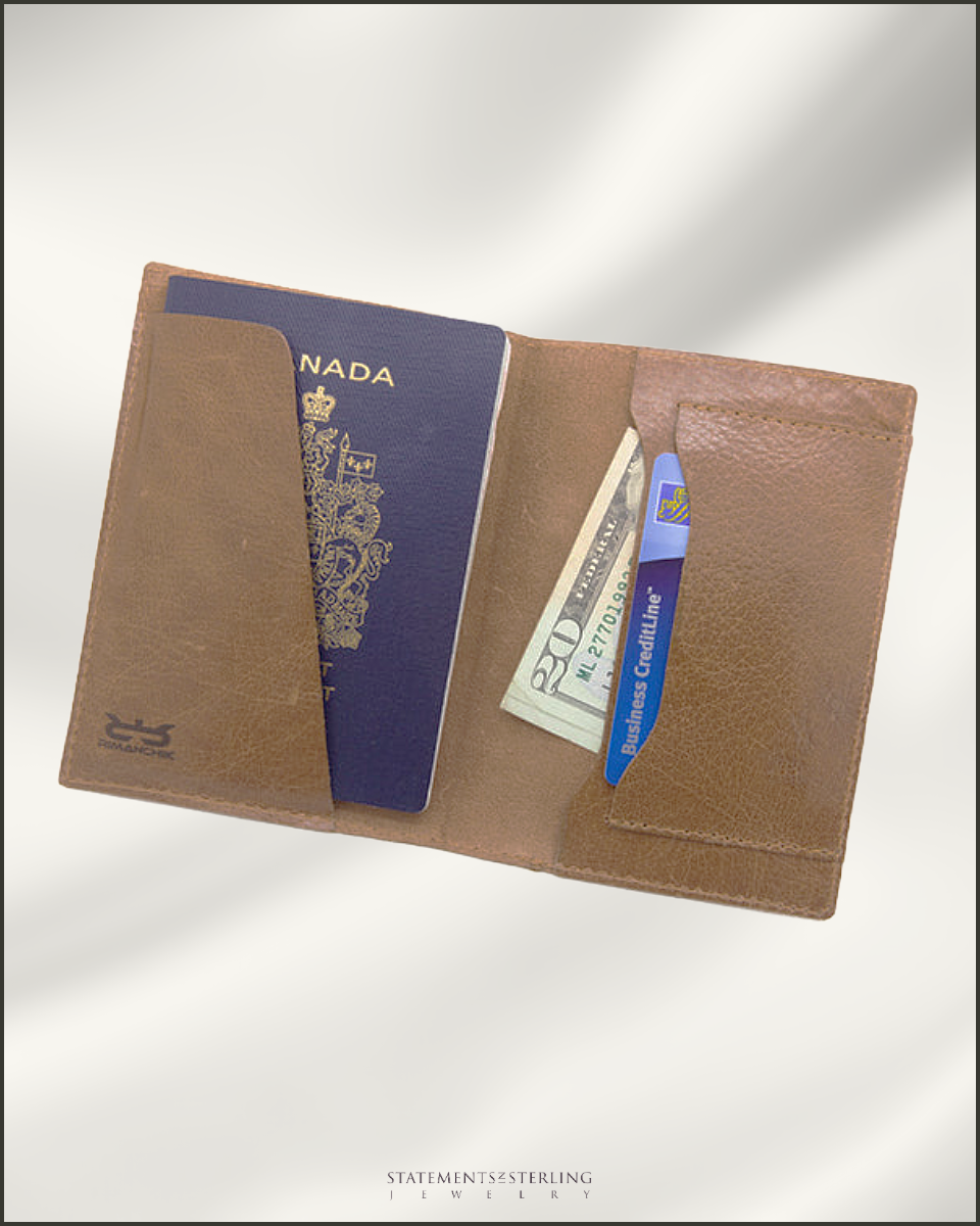 Rimanchik Leather Passport Cover in Tan