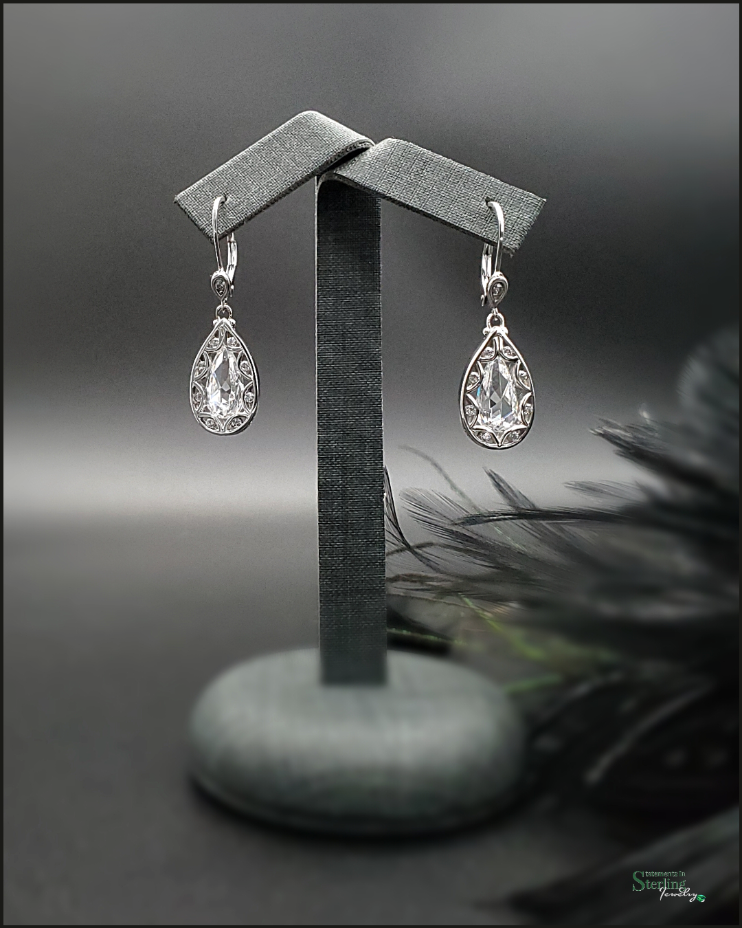 Vintage Tacori Sterling Silver Cubic Zirconia Earrings
