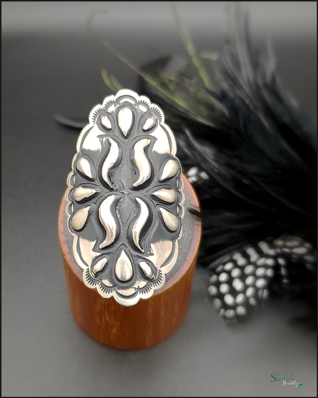Sterling Silver Adjustable Ring/Scarf Slide I by Leander Tahe