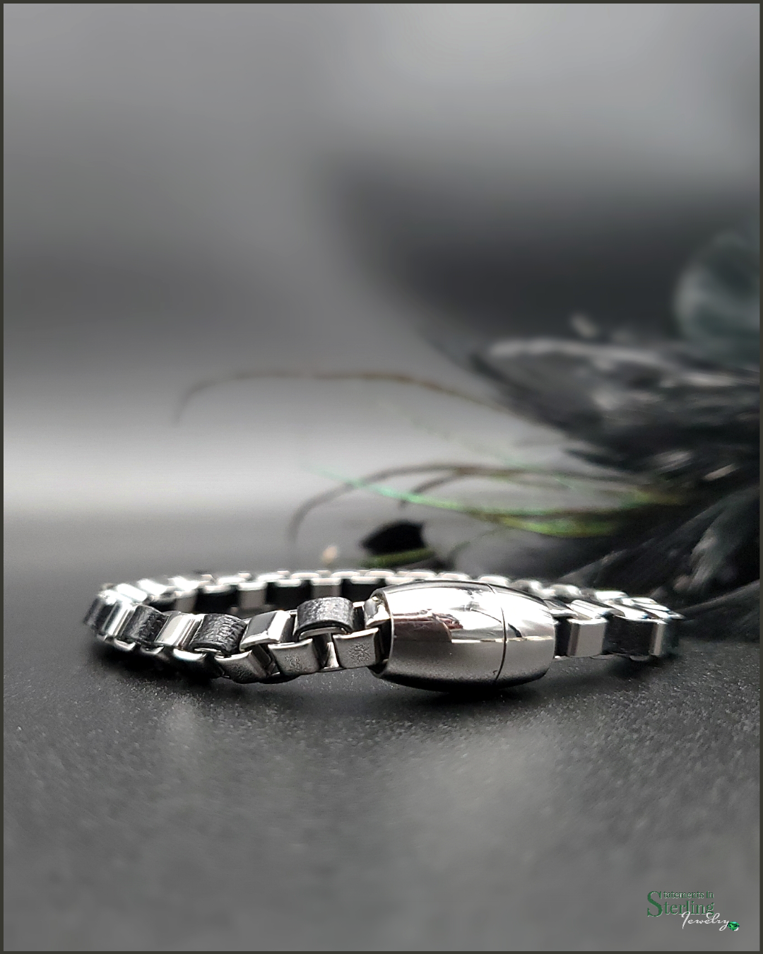 Stainless Steel and Leather Bracelet