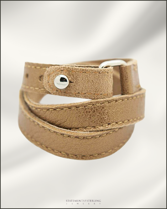 Rimanchik TWIST Leather Bracelet in Champagne