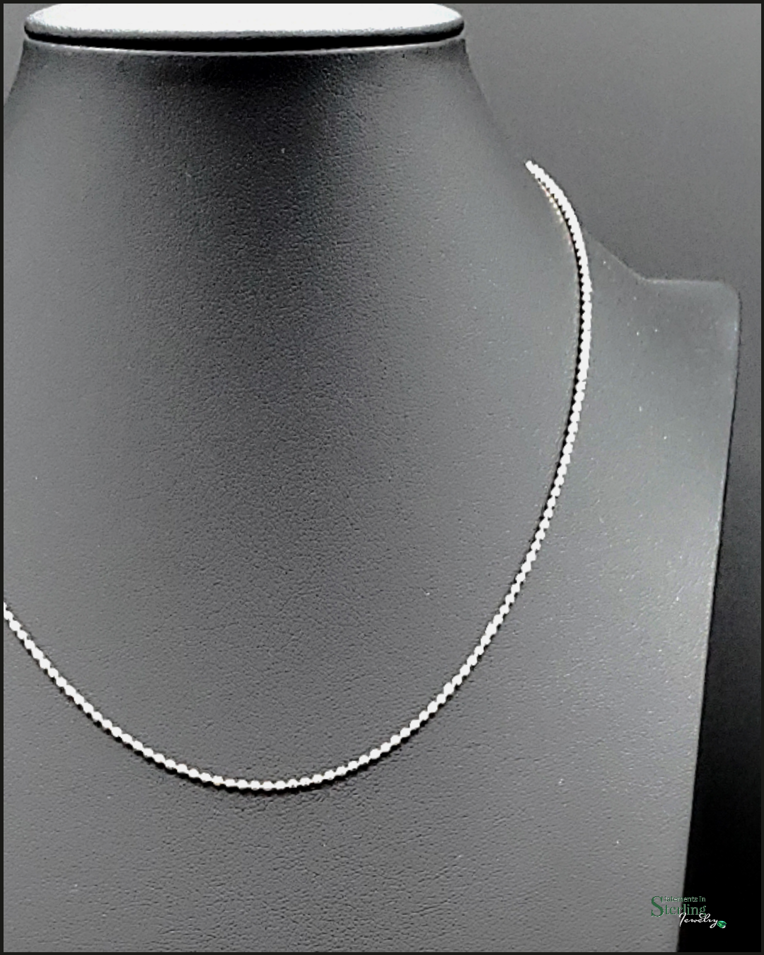 Italian Diamond Cut Sterling Silver Beaded Chain in Polished