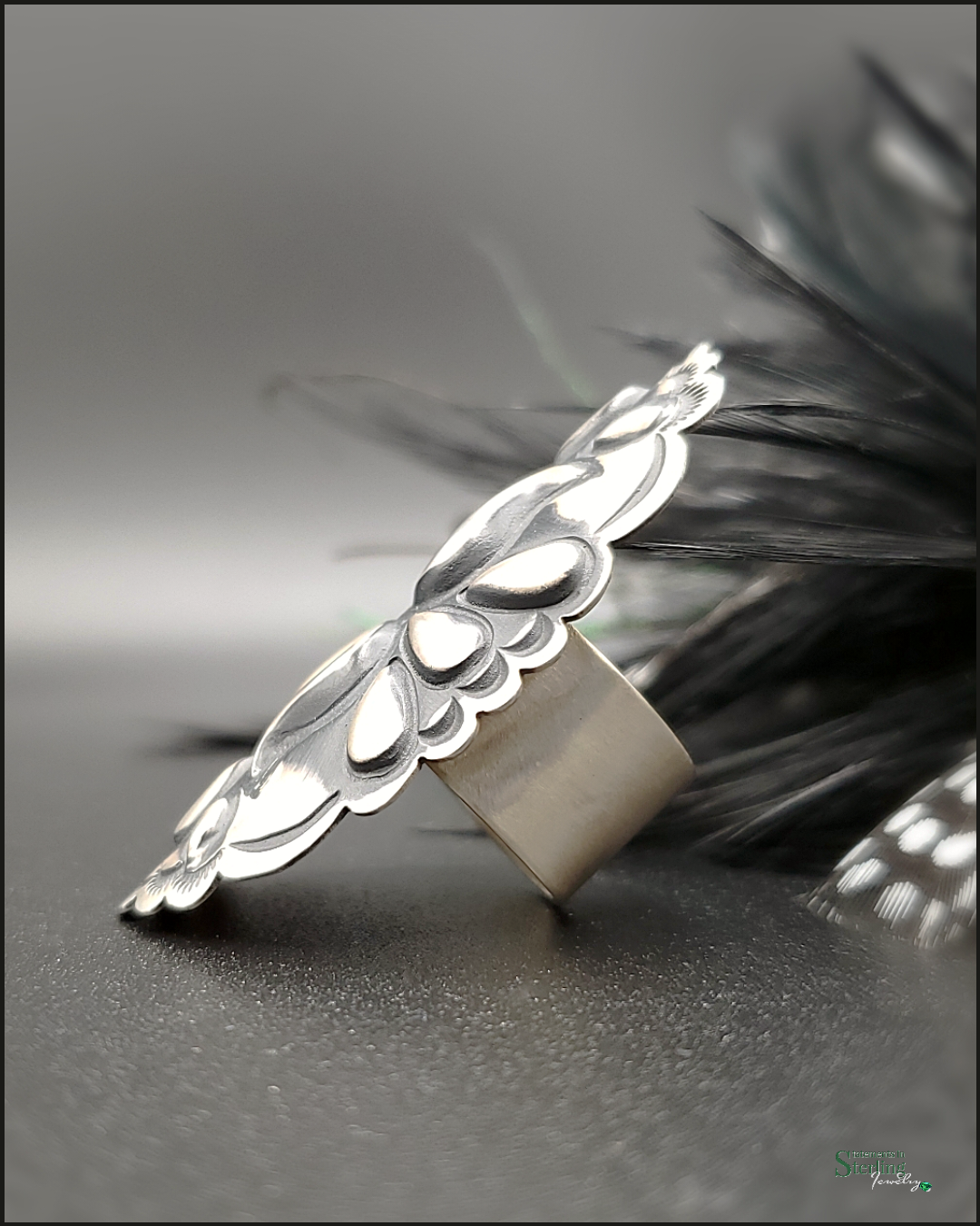 Sterling Silver Adjustable Ring/Scarf Slide I by Leander Tahe