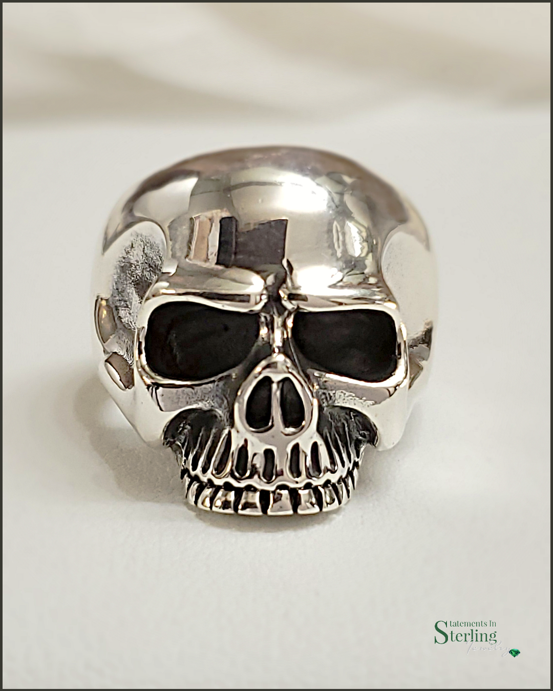 Sterling Silver Skull Ring for Him