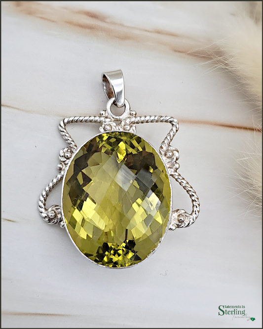 Citrine and Sterling Silver Pendant